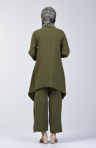 Aerobin Fabric Asymmetric Tunic Trousers Double Suit 6329-15 Khaki 6329-15
