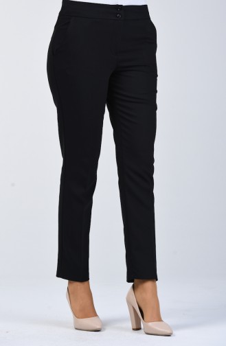 Pantalon Classique à Poche 1117-01 Noir 1117-01