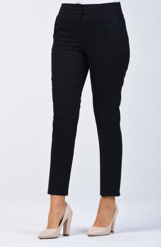 Classic Trousers with Pocket 1117-02 Navy Blue 1117-02