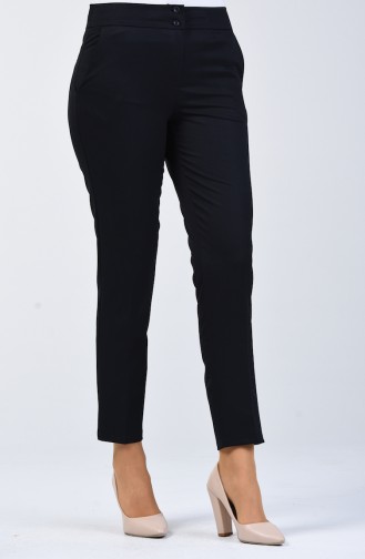 Pantalon Classique à Poche 1117-02 Bleu Marine 1117-02