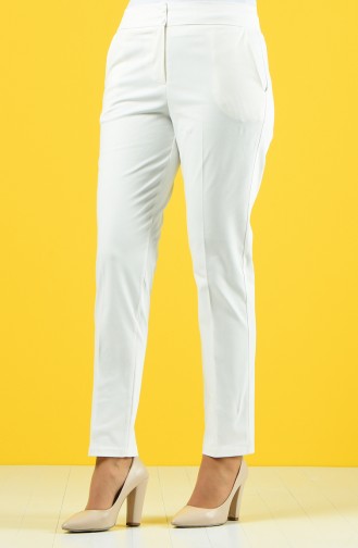 Classic Trousers with Pocket 1117-03 Ecru 1117-03