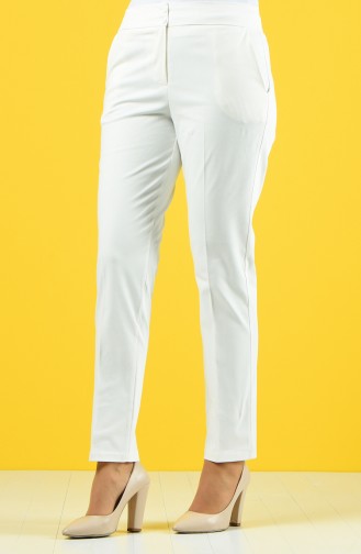 Pantalon Classique à Poche 1117-03 Écru 1117-03