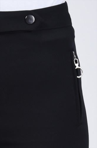 Pocket Detailed Wide Leg Trousers 3161-01 Black 3161-01