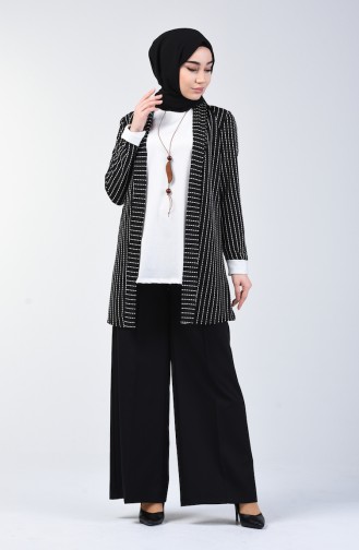 Pocket Detailed Wide Leg Trousers 3161-01 Black 3161-01