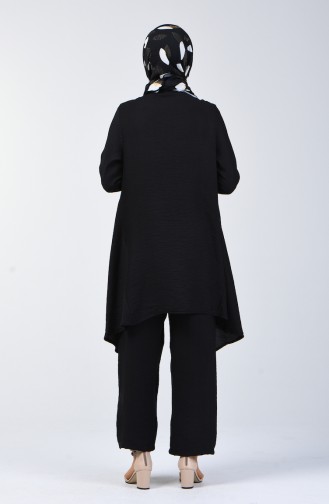 Aerobin Fabric Asymmetric Tunic Trousers Double Suit 6630-03 Black 6630-03