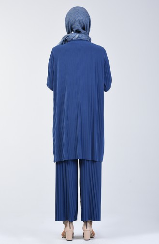 Pleated Tunic Trousers Double Suit 5219-14 Indigo 5219-14