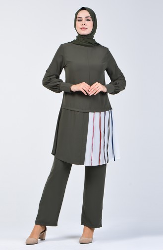 Fabric Garni Tunic & Pants Two-pieces Suit 1730-05 Khaki 1730-05
