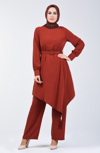 Belted Tunic & Pants Two-pieces Suit 1731-03 Tile 1731-03