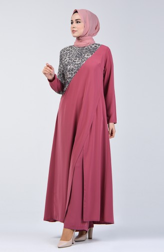 Sequin Detailed Two-pieces Suit 1733-05 Rose 1733-05