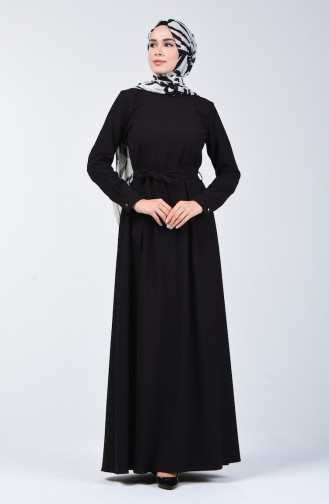 Schwarz Hijab Kleider 60108-01