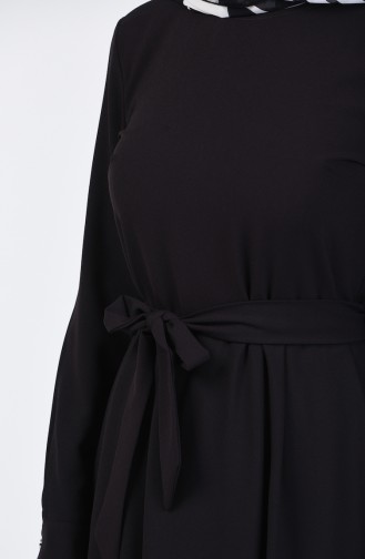 Schwarz Hijab Kleider 60108-01