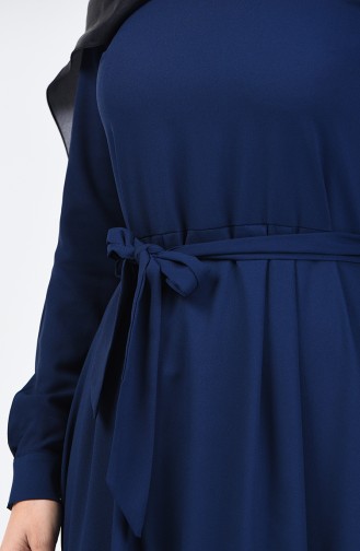 Belted Dress 60108-02 Navy Blue 60108-02