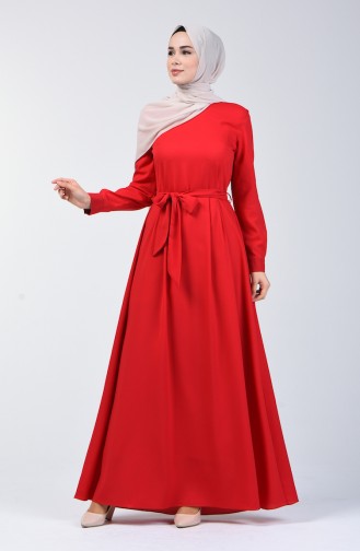 فستان أحمر كلاريت 60108-03
