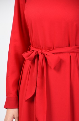 Claret Red Hijab Dress 60108-03