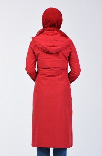 Claret red Trench Coats Models 6095-03