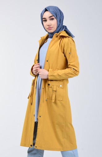 Trenchcoat mit Kapuze 6095-06 Senf 6095-06