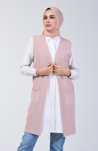 Thin Knitwear Vest with Pockets 4207-02 Powder 4207-02