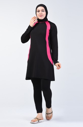 Schwarz Hijab Badeanzug 28009