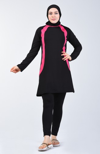 Schwarz Hijab Badeanzug 28009