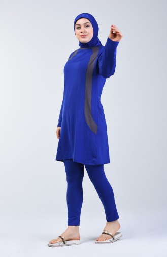 Maillot de Bain Hijab Pour Femme Garnde Taille 28012 Bleu Roi 28012