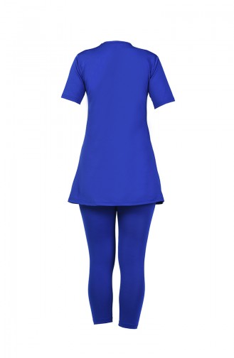Maillot de Bain Manches Court Pour Femme 28025 Bleu Roi 28025