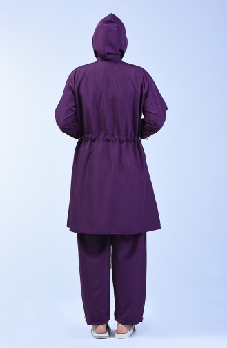 Plus Size Women Islamic Swimsuit 28040 Purple 28040