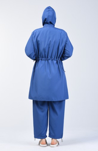 Plus Size Women Islamic Swimsuit 28057 Parlament Blue 28057