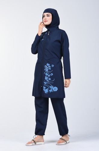 Women Islamic Swimsuit 28058 Navy Blue 28058