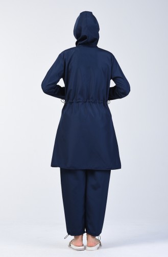 Maillot de Bain Hijab Pour Femme 28058 Bleu Marine 28058