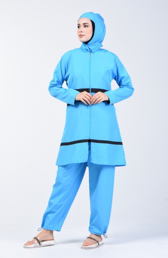 Damen Hijab Badebekleidung 28078 Blau 28078