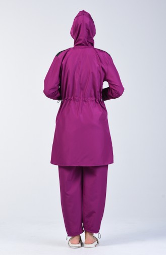 Women s Islamic Swimsuit 28126 Black Purple 28126