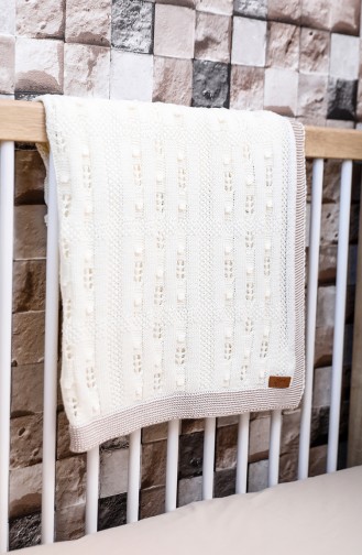 Asel Baby Blanket Ecru Beige 00001-01