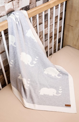 Fil Baby Decke 90x90 Fil00001-01 Grau Naturfarbe 00001-01