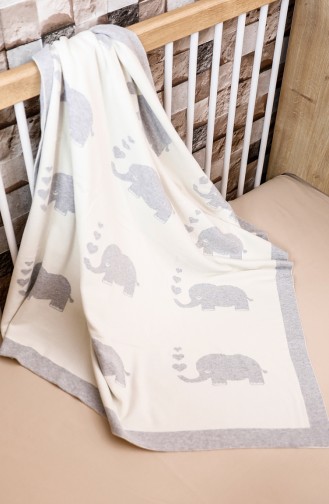 Fil Baby Decke 90x90 Fil00001-01 Grau Naturfarbe 00001-01