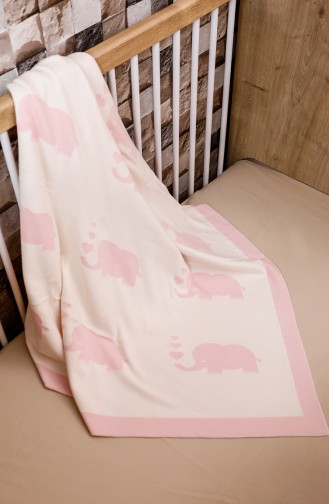 Fil Baby Decke 90x90 Fil00001-03 Pink Naturfarbe 00001-03