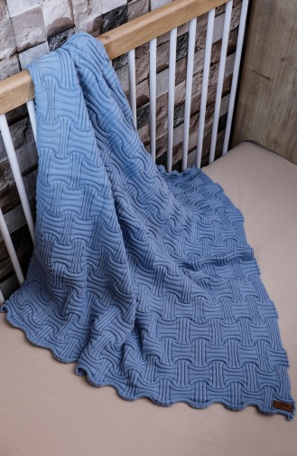 Kuzey Baby Blanket 90x90 Kuzey00001-02 Blue 00001-02