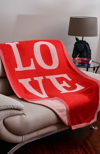 Love Tv Blanket 100x170 Love00002-01 Red Beige 00002-01