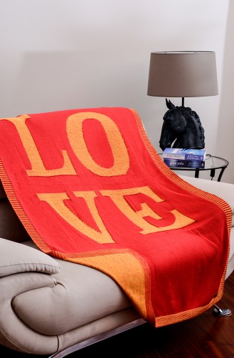 Love Plaid Tv 100x170 Love00002-02 Jaune Rouge 00002-02