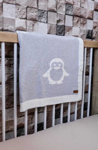 Penguin Baby Blanket 90x90 Penguin00001-01 Gray Ecru 00001