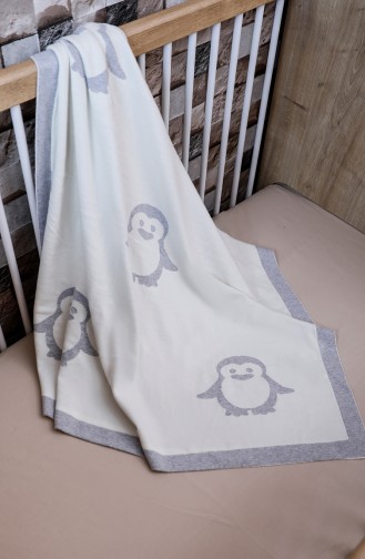 Penguin Baby Blanket 90x90 Penguin00001-01 Gray Ecru 00001