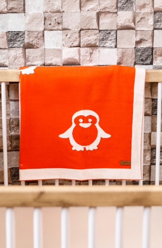 Penguen Baby Decke 90x90 Penguen00001-02 Orange Creme 00001