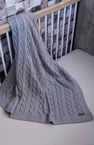 Poyraz Baby Blanket 90x90 Poyraz00001-2 Gray 00001-2