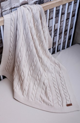Poyraz Baby Blanket 90x90 Poyraz00001-3 Ecru 00001-3