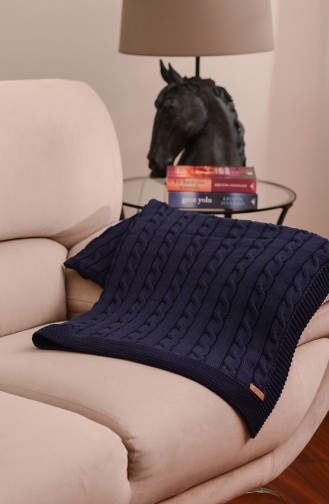 Poyraz Tv Blanket 100x170 Poyraz00002-3 Navy Blue 00002-3