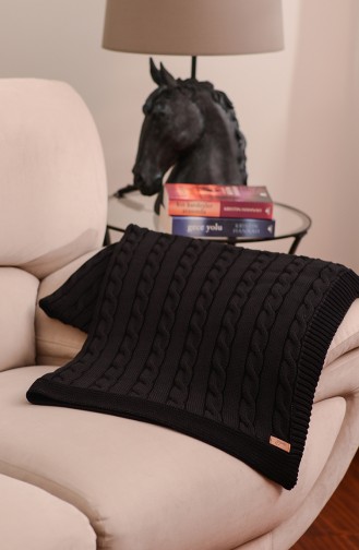 Poyraz Tv Blanket 100x170 Poyraz00002-4 Black 00002-4