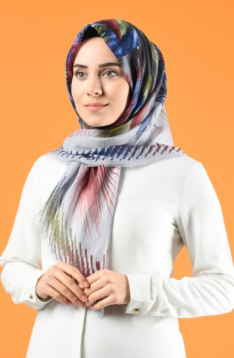 Écharpe à Motifs 901598-03 Gris 901598-03