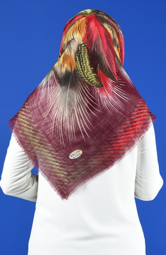 Patterned Flamed Scarf 901598-07 Damson 901598-07