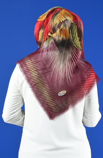 Patterned Flamed Scarf 901598-07 Damson 901598-07