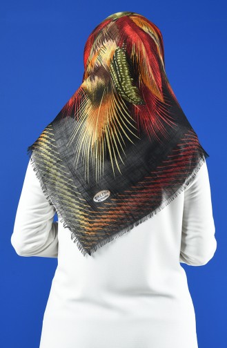 Patterned Flamed Scarf 901598-11 Black Yellow 901598-11
