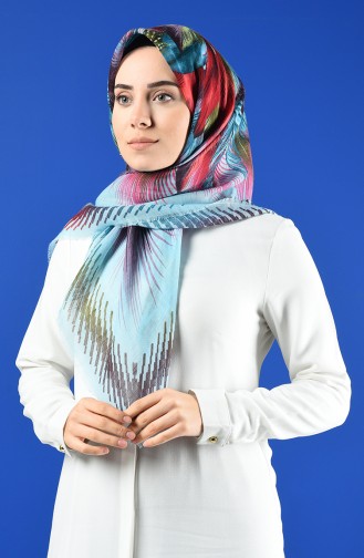 Patterned Flamed Scarf 901598-12 Turquoise 901598-12